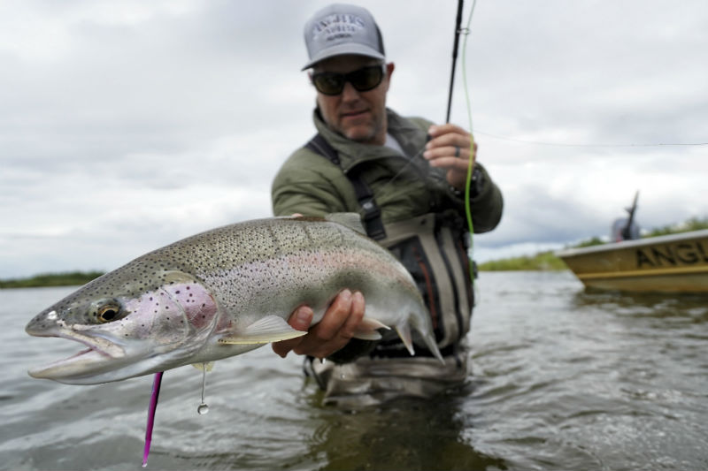 John Perry with a Rainbow TroutPicture